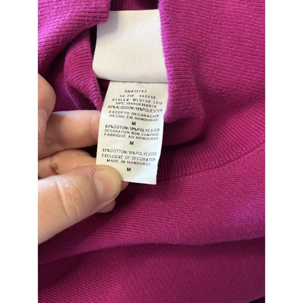 magenta Champion women's Reverse Weave mock neck cropped sweatshirt Medium - Picture 7 of 11